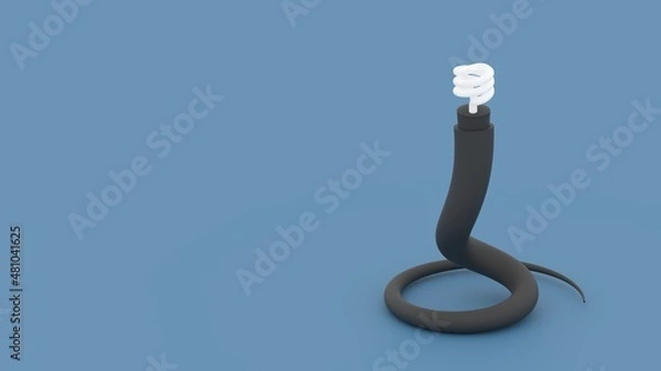 Obraz snake lamp on blue floor 3d render