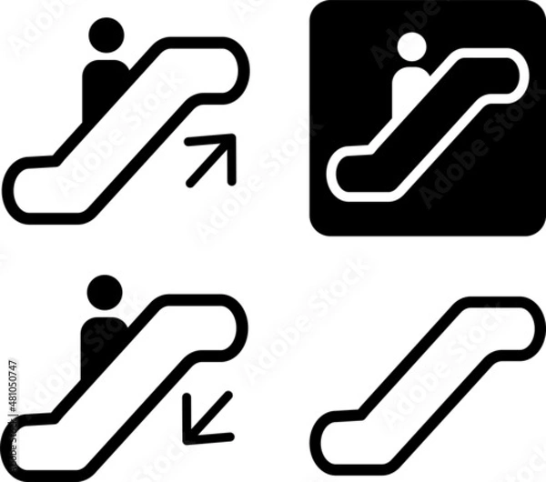 Obraz エスカレーターのシンプルなピクトグラム