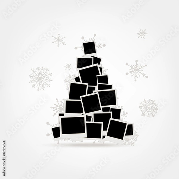Obraz Christmas tree design made from photo frames
