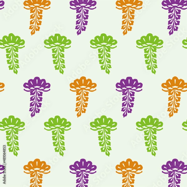 Obraz 沖縄紅型シンプルパターン　イラスト素材