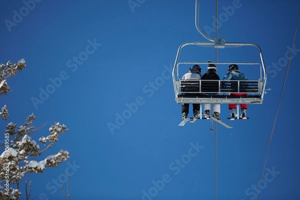 Obraz People on skii Lift