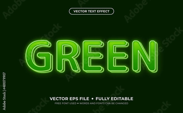 Fototapeta Green Electric Editable Vector Text Effect