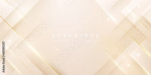 Fototapeta Luxurious modern background. Background with shiny gold lines and blank space for promotional text.