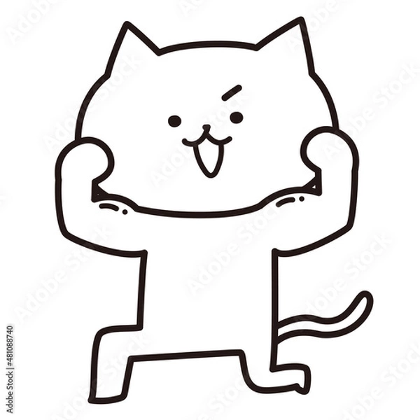 Fototapeta 加工ok　ねこ素材No.111 ムキムキ筋肉1