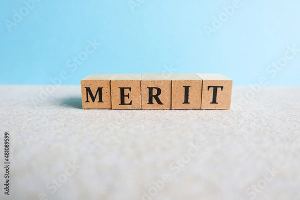 Obraz メリット・MERITの文字ブロックの背景素材