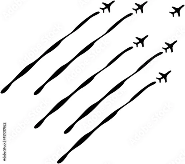 Fototapeta 飛行する戦闘機のシルエット