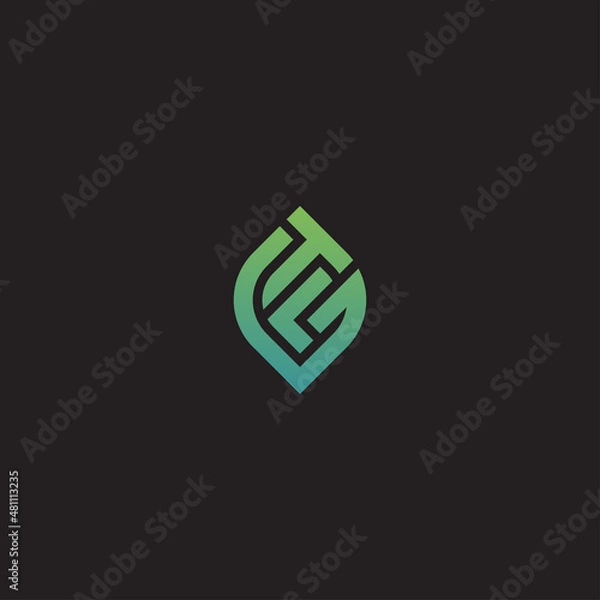Fototapeta GTL OR TLG LEAF LOGO DESIGN VECTOR