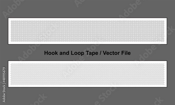 Obraz White Hook and Loop Tape Fastener Template on Gray Background, Vector File.