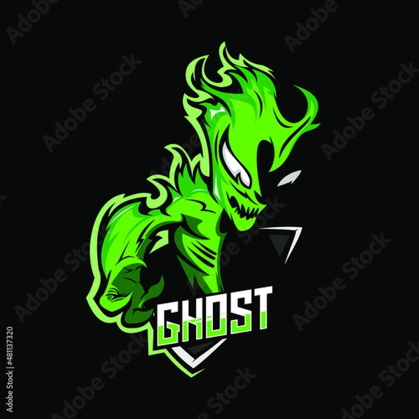 Fototapeta ghost mascot logo gaming 