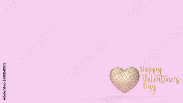Obraz The gold heart  for love or valentine’s  day concept 3d rendering.