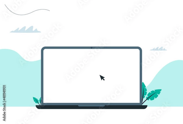 Fototapeta Searching the internet on screen laptop computer. Vector illustration