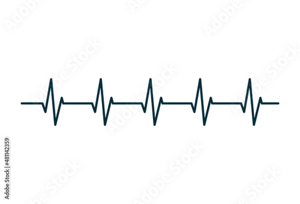 Fototapeta Heartbeat line. Pulse trace. Cardio symbol. Healthy and Medical concept. Vector image