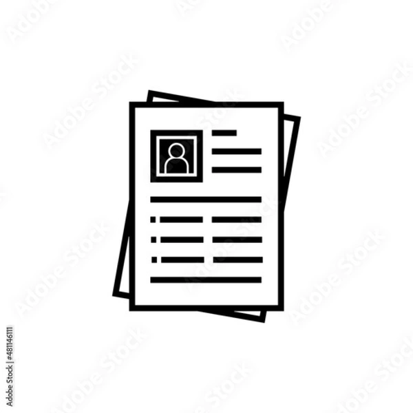 Fototapeta CV Resume icon vector isolated on white background