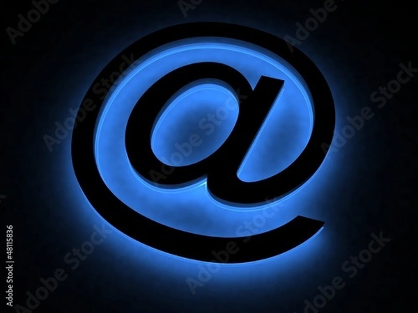 Obraz Abstract E-mail symbol in the neon light