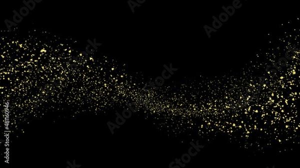 Fototapeta 金粉　金箔　グリッター　ラメ　豪華　きらめく背景装飾イラスト