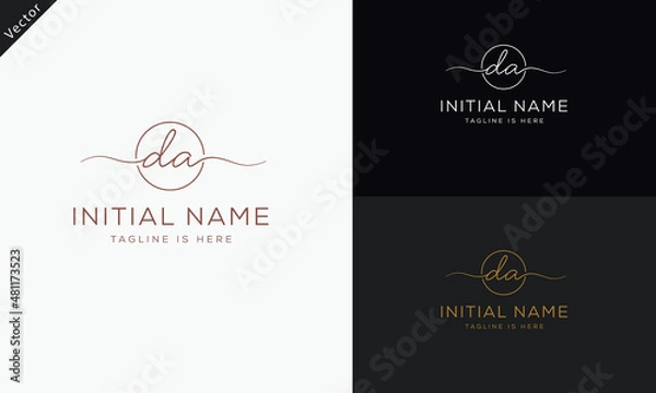 Fototapeta DA AD Signature initial logo template vector