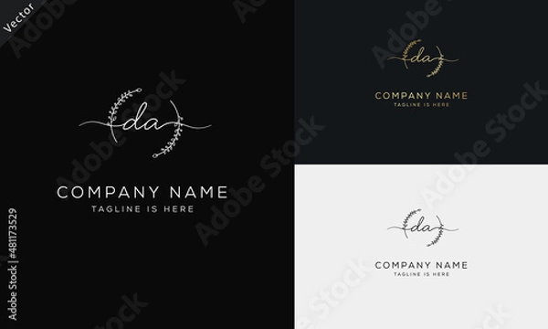 Fototapeta DA AD Signature initial logo template vector