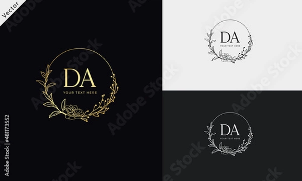 Obraz DA AD Signature initial logo template vector
