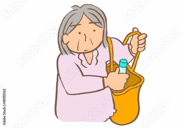 Fototapeta 前頭側頭型認知症　ピック病　脱抑制により万引きする高齢女性