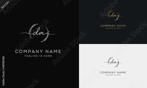 Fototapeta DM MD Signature initial logo template vector