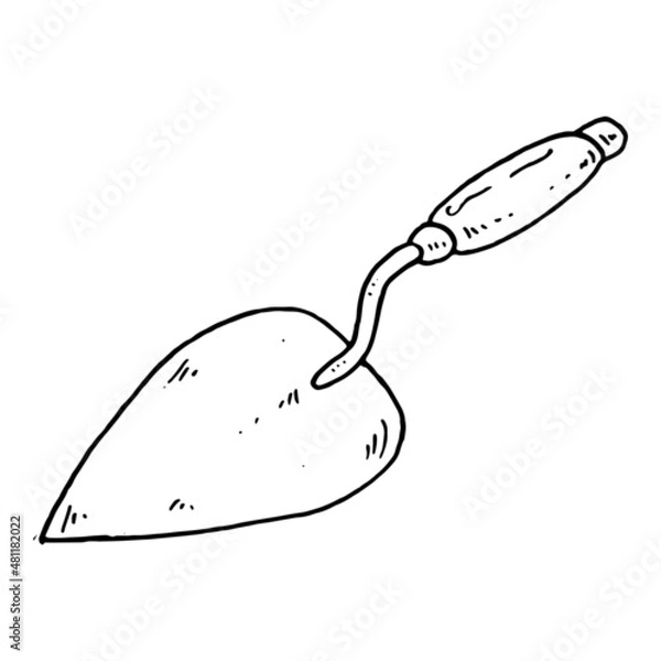 Fototapeta Putty knife icon. Cartoon of putty knife vector on white background.
