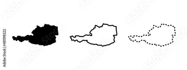Obraz Austria maps isolated on a white background