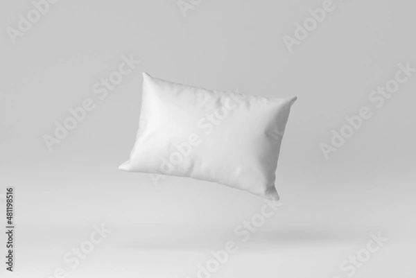 Fototapeta Blank soft pillow on white background. minimal concept. 3D render.