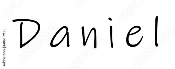 Fototapeta Simple text name design on white