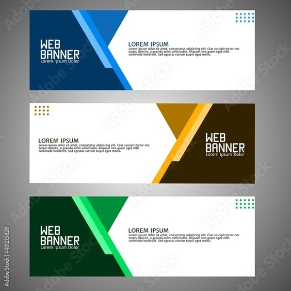 Fototapeta Abstract corporate business banner template, horizontal advertising business banner layout set flat design, clean geometric abstract header background template for website design,