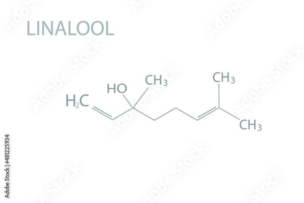 Fototapeta Linalool molecular skeletal chemical formula.	