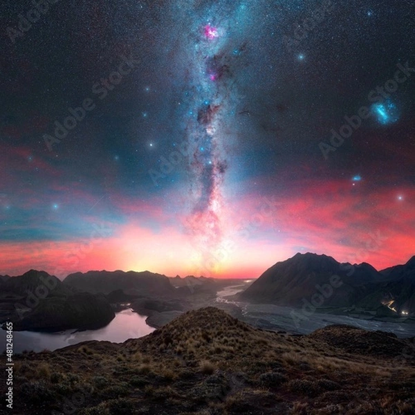 Obraz sunset in the mountains