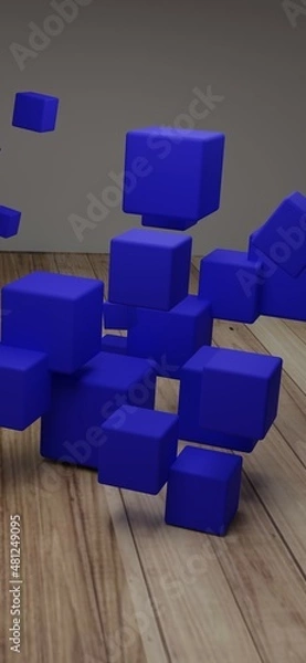 Obraz stack of blue cubes
