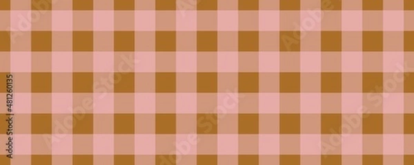 Obraz Banner, plaid pattern. Brown on Pink color. Tablecloth pattern. Texture. Seamless classic pattern background.