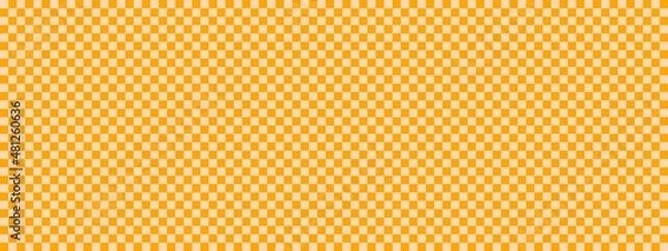 Fototapeta Checkerboard banner. Orange and Apricot colors of checkerboard. Small squares, small cells. Chessboard, checkerboard texture. Squares pattern. Background.