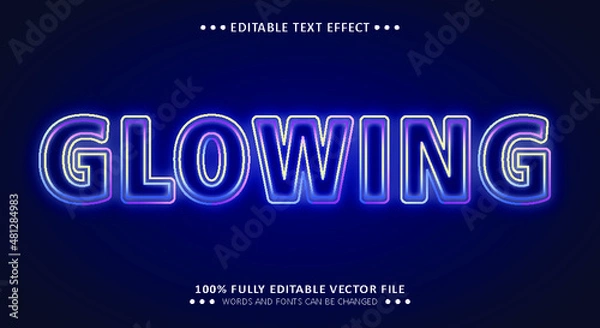 Obraz Glowing Neon 3d Text Style - Editable Text Effect