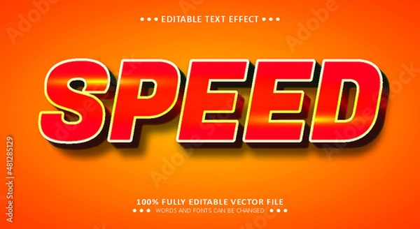 Fototapeta Speed 3d Text Style - Editable Text Effect