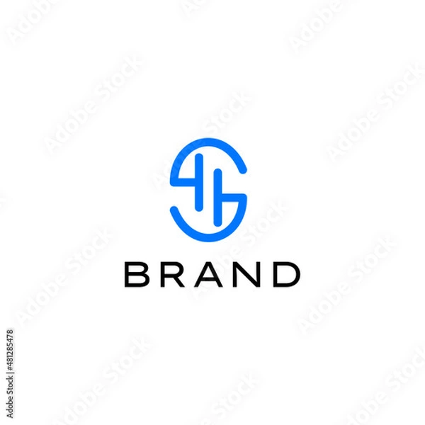 Fototapeta tech line letter s logo design 
