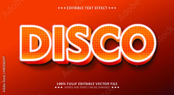 Fototapeta Disco 3d Text Style - Editable Text Effect