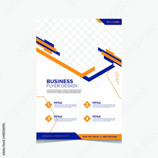 Fototapeta Corporate business flyer template with geometric shapes. vector template in A4 size – Vector