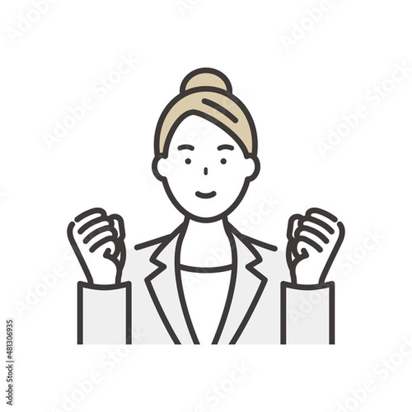 Fototapeta ファイテイングポーズのビジネスウーマン