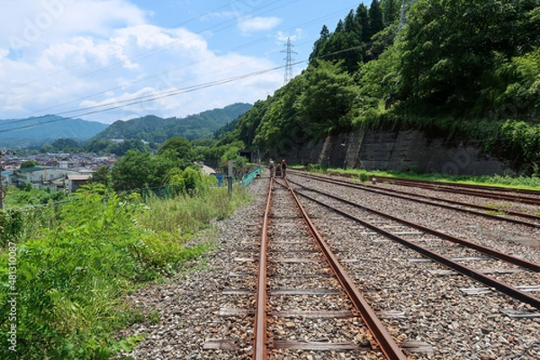 Fototapeta 岐阜県飛騨市神岡のレールマウンテンバイク