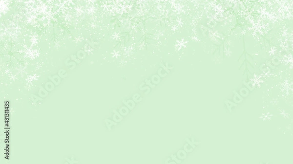 Fototapeta Simple and fluffy snowflake background from above