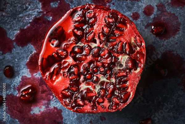 Obraz pomegranate food background.