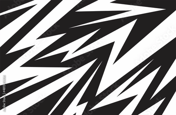 Fototapeta Abstract black and white background with spikes and zigzag line pattern 