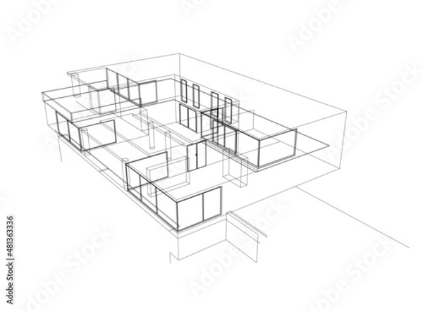 Obraz 3d model of a house