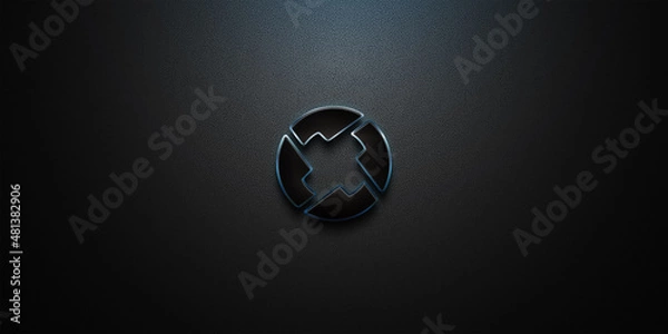 Fototapeta 3D rendering cryptocurrency coin on colorful background, cryptocurrency concept color art