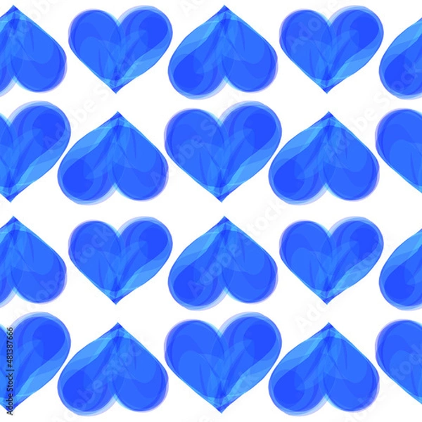Obraz seamless pattern with blue hearts