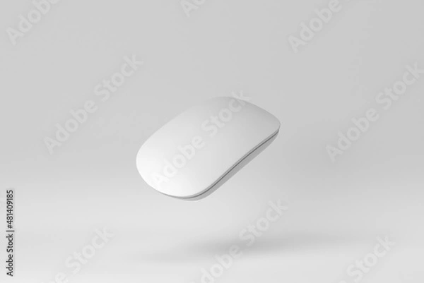 Obraz Modern computer mouse on white background. Design Template, Mock up. 3D render.