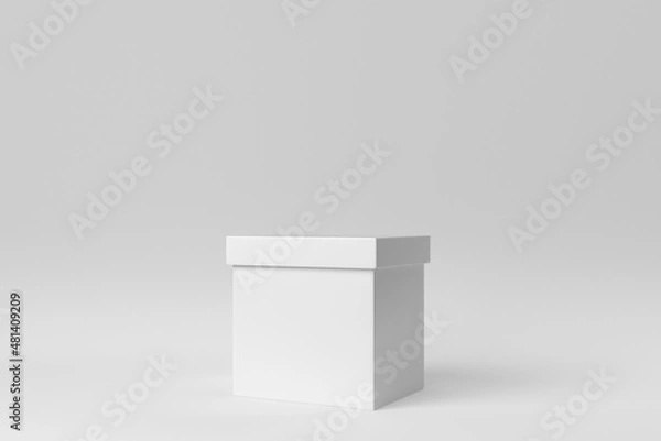 Obraz Packaging boxes on white background. Design Template, Mock up. 3D render.