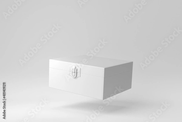 Fototapeta White box on white background. Design Template, Mock up. 3D render.